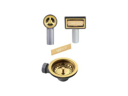 WASTE KIT FOR SINGLE BOWL SINK  - GOLD/BRASS