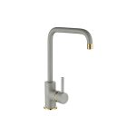 CASCATA SQUARE SPOUT GOLD BRASS - PURQUARTZ GREY