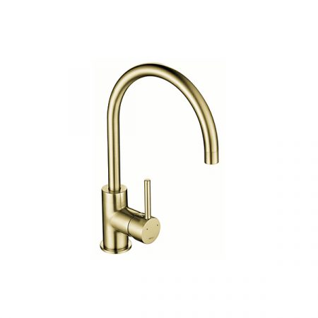 COURBE CURVED SPOUT BRUSHED GOLD BRASS