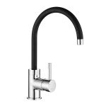 COURBE DUO CURVED SPOUT CHROME BODY - PURQUARTZ BLACK SPOUT