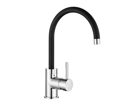 COURBE DUO CURVED SPOUT CHROME BODY - PURQUARTZ BLACK SPOUT