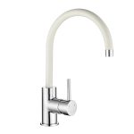 COURBE DUO CURVED SPOUT CHROME BODY - PURQUARTZ WHITE SPOUT