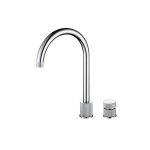 FINIRE KNURLED TWO HOLE TAP BRUSHED STEEL