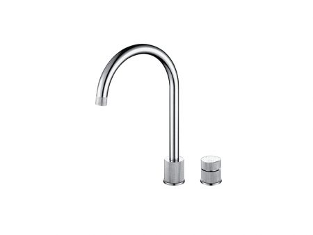 FINIRE KNURLED TWO HOLE TAP BRUSHED STEEL