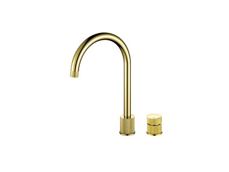FINIRE KNURLED TWO HOLE TAP GOLD/BRASS