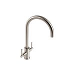 CURVATO SLIM LEVER, CURVED SPOUT BRUSHED STEEL