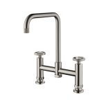 T401 HENRY HOLT COLLECTION BRIDGE MIXER BRUSHED STEEL