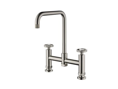 T401 HENRY HOLT COLLECTION BRIDGE MIXER BRUSHED STEEL