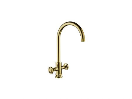 T424 HENRY HOLT COLLECTION TWIN LEVER GOLD BRASS