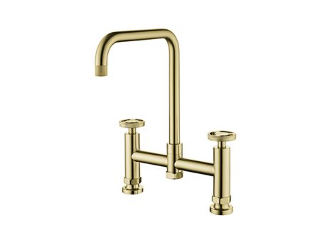 T406 HENRY HOLT COLLECTION BRIDGE MIXER BRUSHED GOLD BRASS