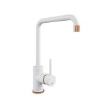 CASCATA SQUARE SPOUT COPPER - PURQUARTZ WHITE