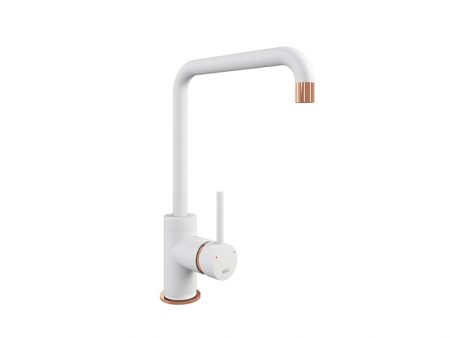 CASCATA SQUARE SPOUT COPPER - PURQUARTZ WHITE
