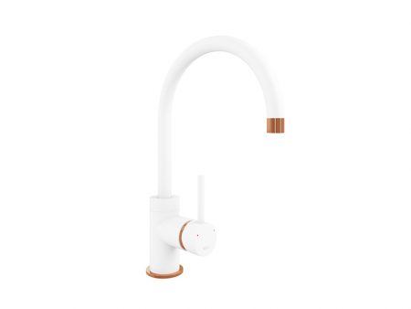 COURBE CURVED SPOUT COPPER - PURQUARTZ WHITE