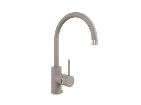 COURBE CURVED SPOUT CHROME - PURQUARTZ CONCRETE