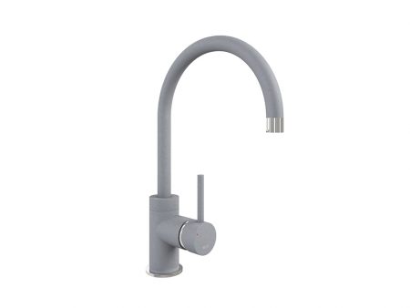 COURBE CURVED SPOUT CHROME - PURQUARTZ GREY