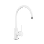 COURBE CURVED SPOUT CHROME - PURQUARTZ WHITE